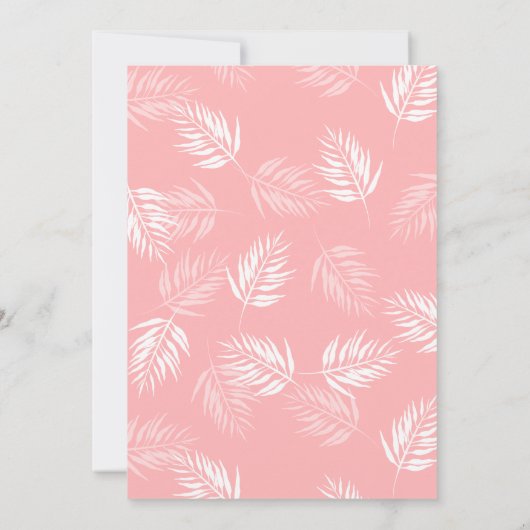 Watercolor Flamingo Tropisch Verjaardagsfeestje Kaart (Achterkant)