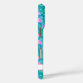 Watercolor Flamingo's met Monogram Case-Mate iPhone Case (Achterkant / Rechts)