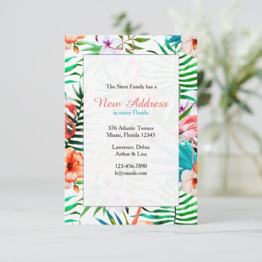 Watercolor Flamingo's Uitnodiging (Staand voorkant)