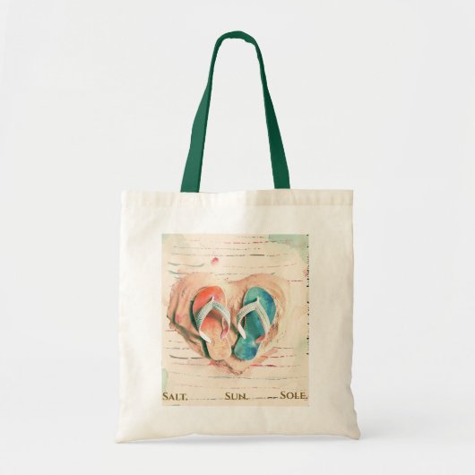 Watercolor Flip Flop Beach Tote Bag (Voorkant)