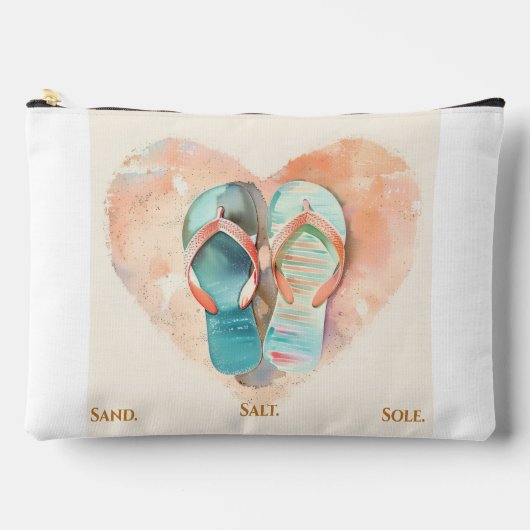 Watercolor Flip Flop Strand Make-uptas Etui (Voorkant)