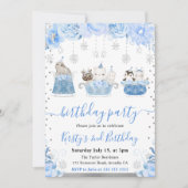 Watercolor Floral Arctic Animals Birthday Kaart (Voorkant)