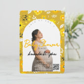 Watercolor Floral Baby Shower Invitation Kaart (Staand voorkant)