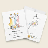 Watercolor Floral Bridesmaid Proposal Card