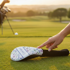 Watercolor Floral Butterfly Golfheadcover