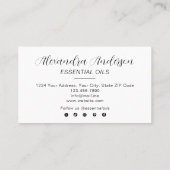 Watercolor Floral Chamomile Essential Oils Visitekaartje (Achterkant)