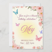 Watercolor Floral Christian Birthday Invitation Kaart (Voorkant)