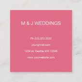 Watercolor Floral Elegant Wedding Florist Vierkante Visitekaartje (Achterkant)