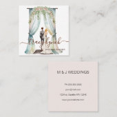 Watercolor Floral Elegant Wedding Planner Vierkante Visitekaartje (Voorkant / Achterkant)