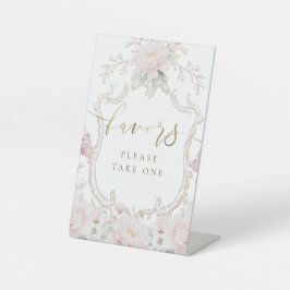watercolor floral frame favors pedestal sign reclamebord met voetstuk