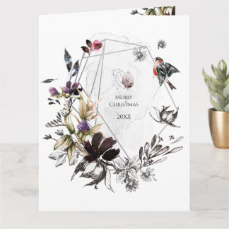 watercolor floral frame kaart
