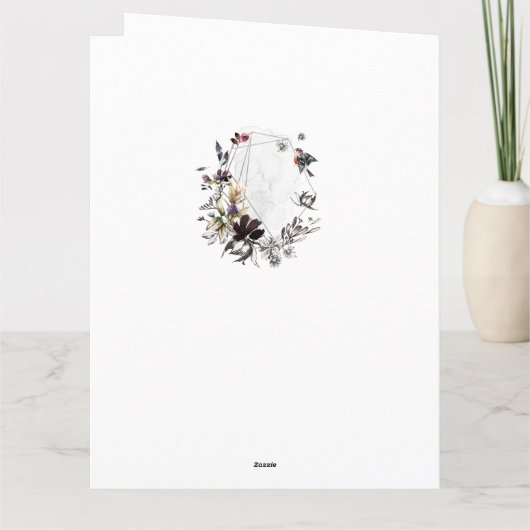 watercolor floral frame kaart (Achterkant)