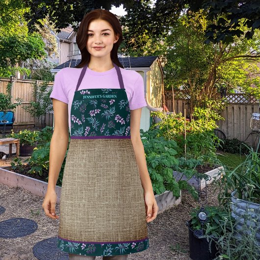 Watercolor Floral Garden Personalized Schort