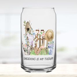 Watercolor Floral Gardening Tools and Quote Blikvorm Glas