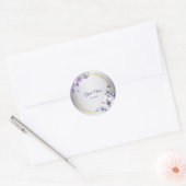Watercolor Floral Geometric Golden Purple Wedding Ronde Sticker (Envelop)