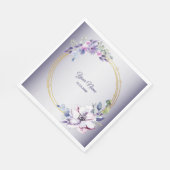 Watercolor Floral Geometric Golden Purple Wedding Servet (Hoek)