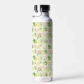 Watercolor Floral Grid Pattern Waterfles (Rechts)