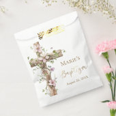 Watercolor Floral Holy Cross Baptism Bedankzakje (Gezegeld)