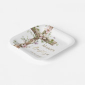 Watercolor Floral Holy Cross Baptism Papieren Bordje (Gebogen)
