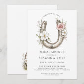 Watercolor Floral Horseshoe Bridal Shower Kaart (Voorkant / Achterkant)