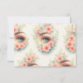 Watercolor Floral Lash Artist Beauty Studio Bedankkaart (Achterkant)