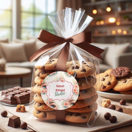 Watercolor Floral Lash Artist Beauty Studio Ronde Sticker