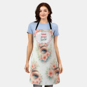 Watercolor Floral Lash Artist Beauty Studio Schort (Gedragen)