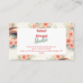Watercolor Floral Lash Artist Beauty Studio Visitekaartje (Achterkant)