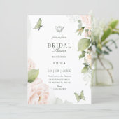 Watercolor floral leaves bridal shower kaart (Staand voorkant)