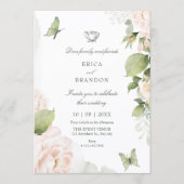 Watercolor floral leaves wedding  kaart (Voorkant)