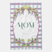 Watercolor Floral Mom Personalized Theedoek (Verticaal)