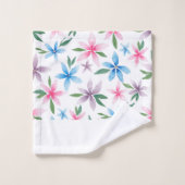 Watercolor Floral Monogram Bad Handdoek (Wasdoekje)