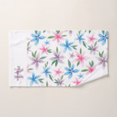 Watercolor Floral Monogram Bad Handdoek (Handdoek)