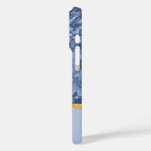 Watercolor Floral Monogram Pattern - Blue on Blue Case-Mate iPhone Case (Achterkant / Links)