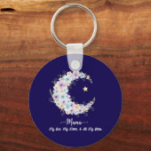Watercolor Floral Moon Mama Sleutelhanger (Voorkant)