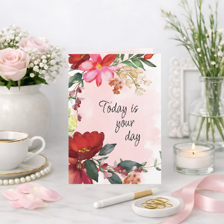 Watercolor Floral Mother's Day or Birthday  Kaart