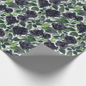 Watercolor floral motif: black roses cadeaupapier (Hoek)