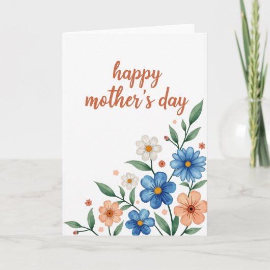 Watercolor Floral Note Card Kaart (Voorkant)