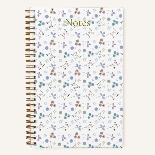 Watercolor Floral Notebook - Blue Notitieboek (Voorkant)