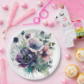 Watercolor floral papieren bordje (Feest)