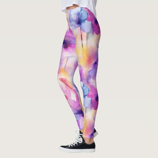 Watercolor Floral Pastel Leggings (Links)