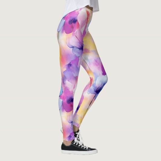 Watercolor Floral Pastel Leggings (Rechts)