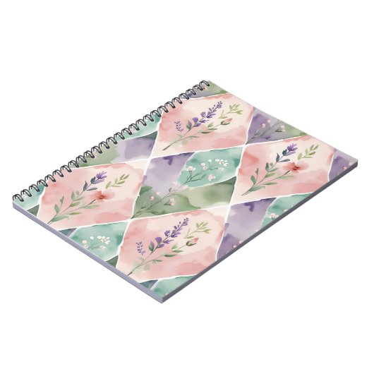 Watercolor Floral Patchwork Notitieboek (Linkerzijde)