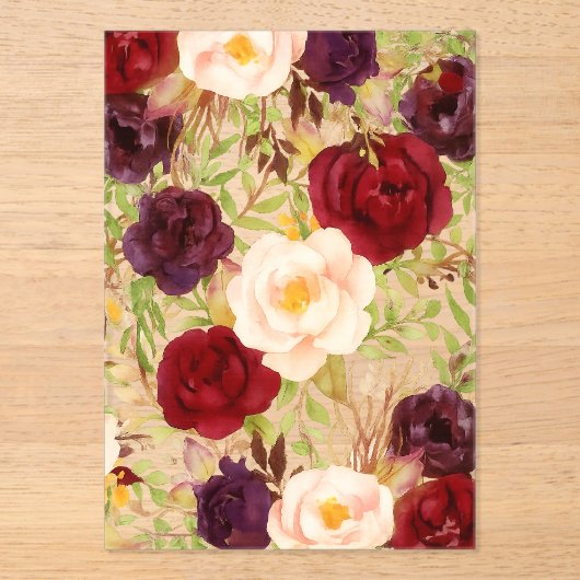 Watercolor Floral Pattern Acryl Uitnodigingen (Voorkant)