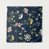 Watercolor floral pattern, delicate flower hand dr wandkleed (Voorkant (horizontaal))