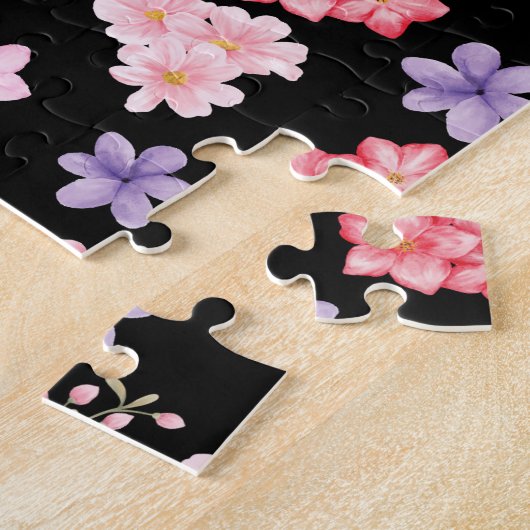Watercolor Floral Pattern Legpuzzel (Zijkant)