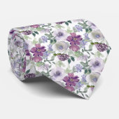 Watercolor Floral Pattern Stropdas (Opgerold)