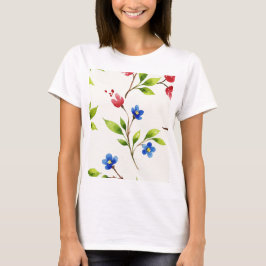 Watercolor floral pattern t-shirt