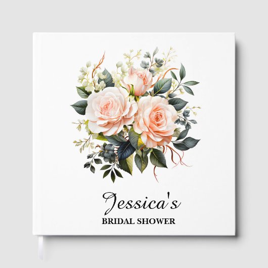  Watercolor Floral– Personalized Bridal Shower Gastenboek (Voorkant)