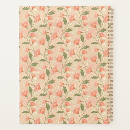 Watercolor Floral Personalized Planner (Achterkant)